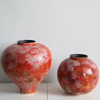 赤い陶器の花瓶 約30cm 西ドイツ製 Scheurich ヴィンテージ陶器 花瓶